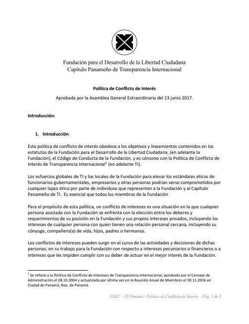 Política de Conflicto de Interés – FDLC