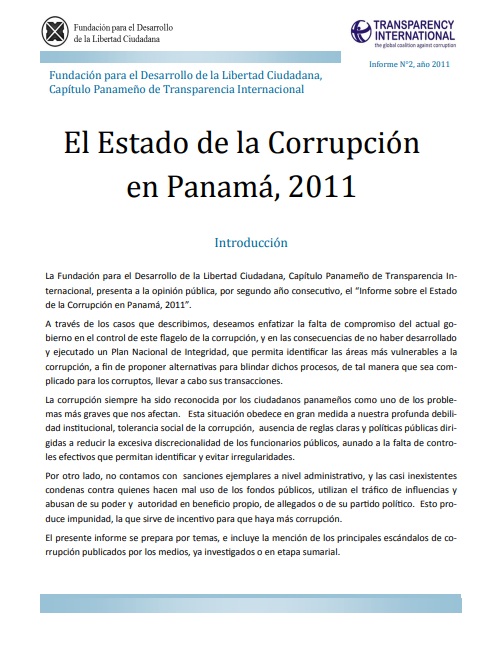 El Estado de la Corrupción en Panamá, 2011