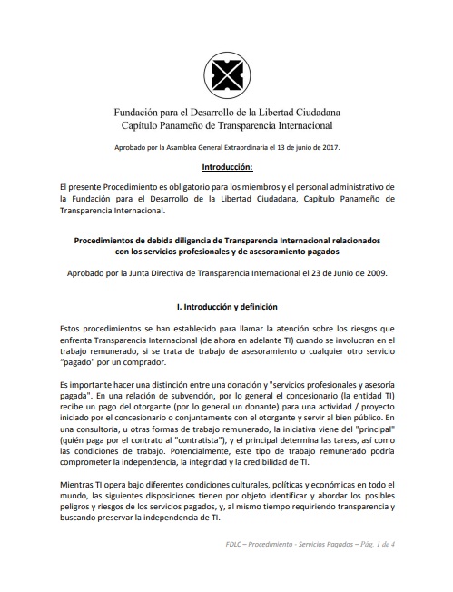 Procedimientos de Servicios Pagados – FDLC / TI Panamá