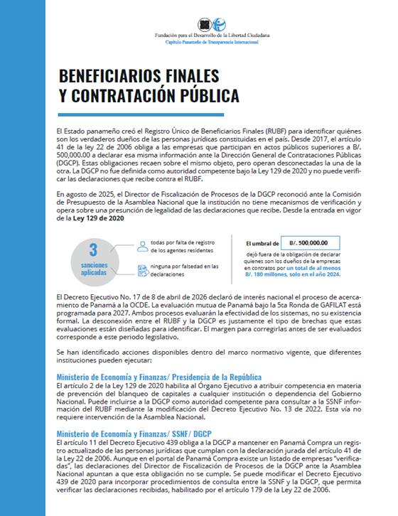 Beneficiarios finales y contratación pública